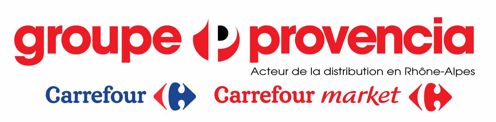 Distributeur grande distribution GROUPE PROVENCIA, CARREFOUR et CARREFOUR MARKET Rhône-Alpes